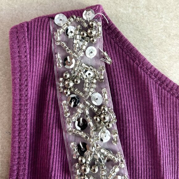 Purple V-neck Embellished Sequin Tank ASO Sharpay Evans - Picture 5 of 7